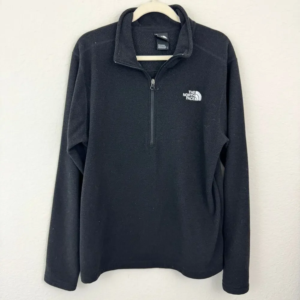 The North Face Mens Quarter Zip Fleece Jacket Size L Fall Outdoor Active Black